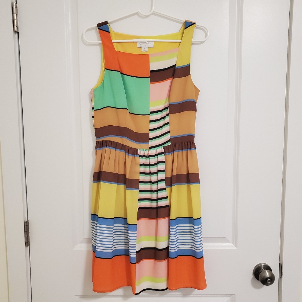 Jessica Simpson Yellow colorblock dress size 6